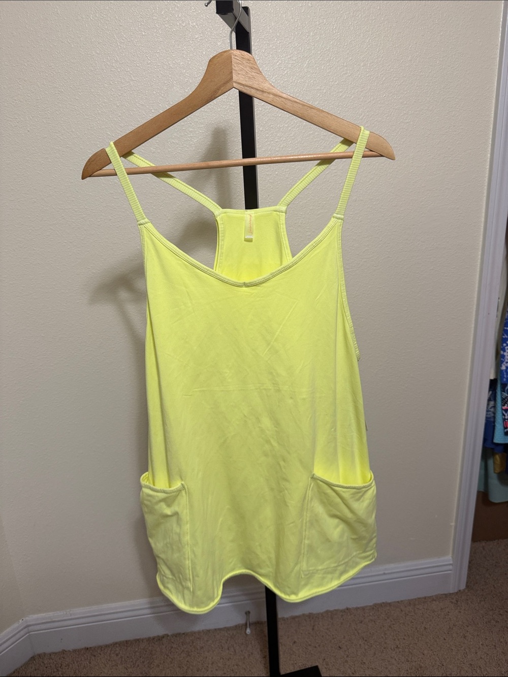 Free people 🌻Bright Yellow Sleeveless Pocket Mini Dress - Picture 2 of 9